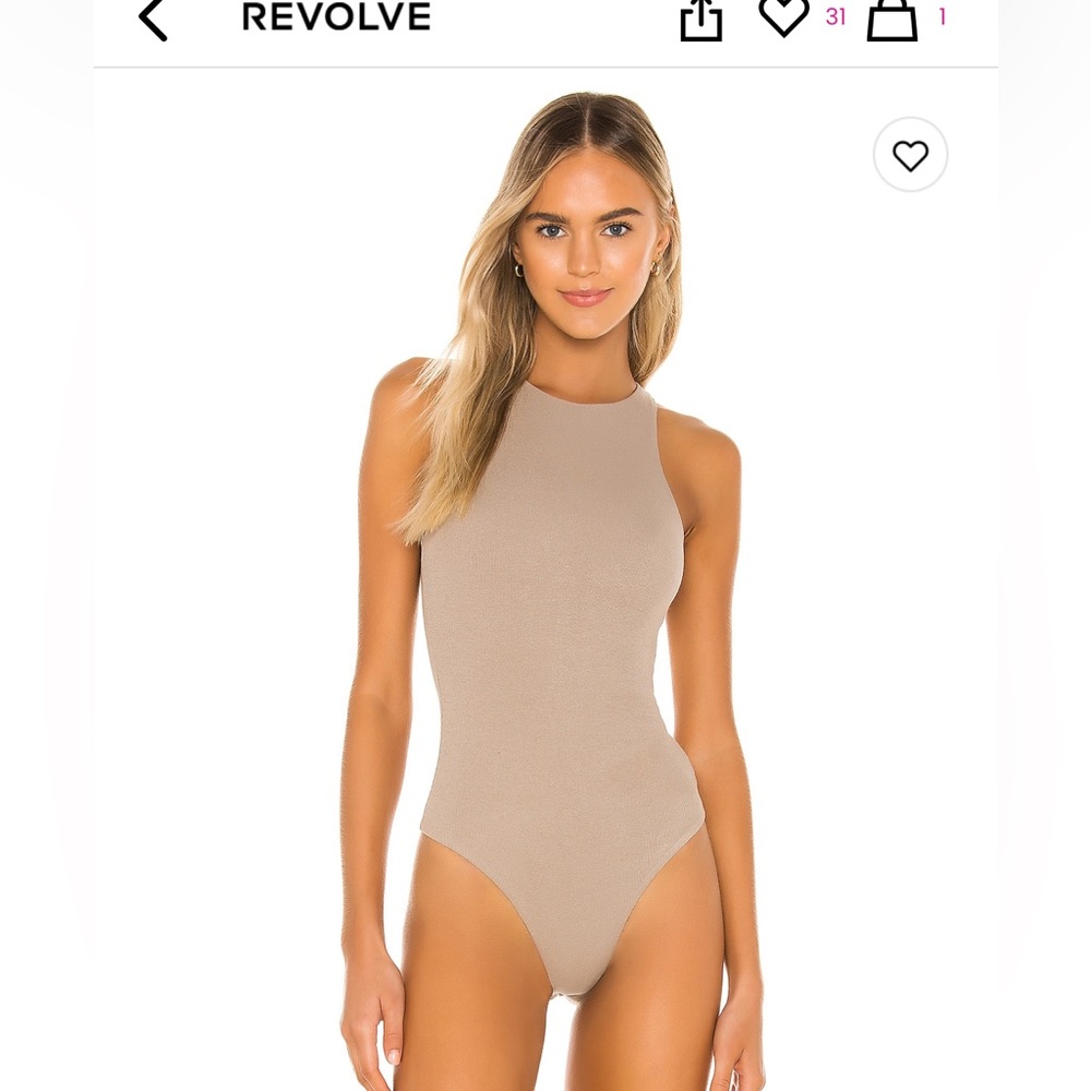 Privacy Please (Lovers and Friends) Tan High-Neck Bodysuit